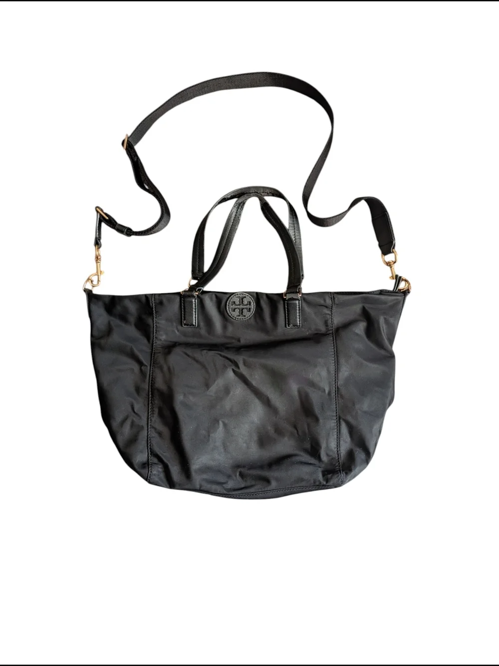Tory Burch Tilda Black Nylon Tote with Crossbody Strap